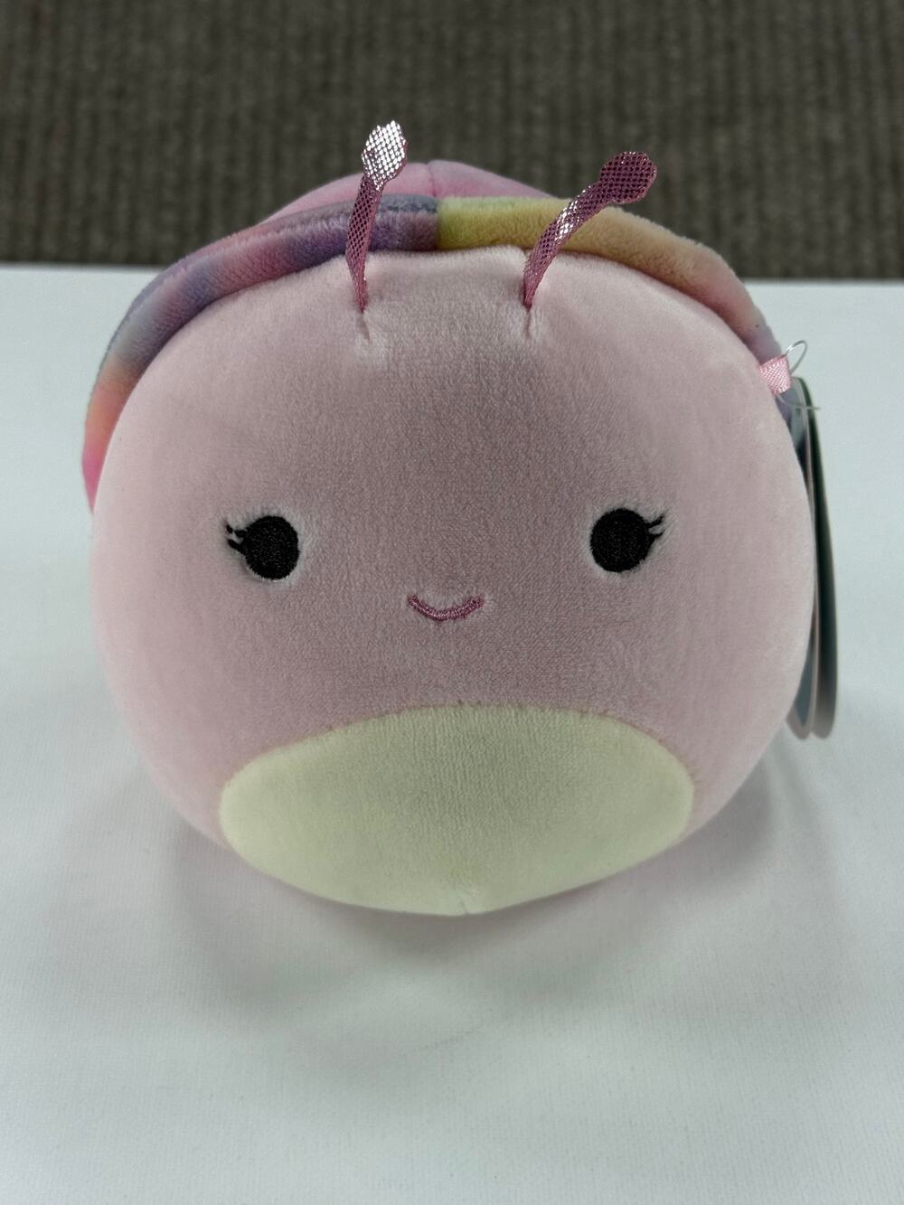 Squishmallows Silvina the Snail 5" Plush Tie Dye Rainbow Shell Pink